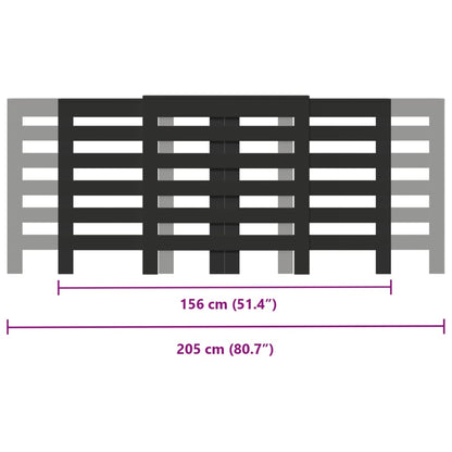 Radiator Cover Black 205x21,5x83,5 cm Engineered Wood