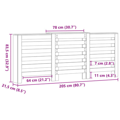 Radiator Cover Sonoma Oak 205x21,5x83,5 cm Engineered Wood