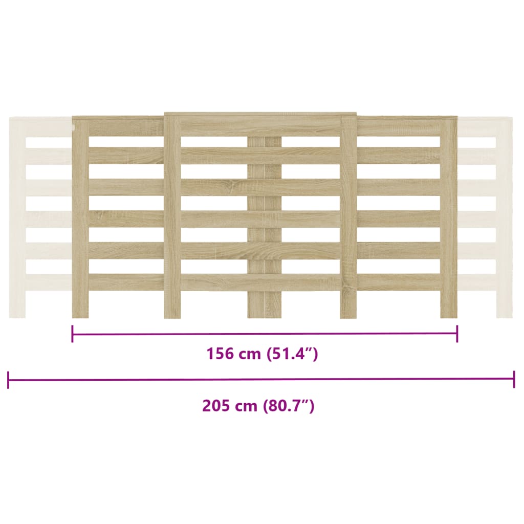 Radiator Cover Sonoma Oak 205x21,5x83,5 cm Engineered Wood