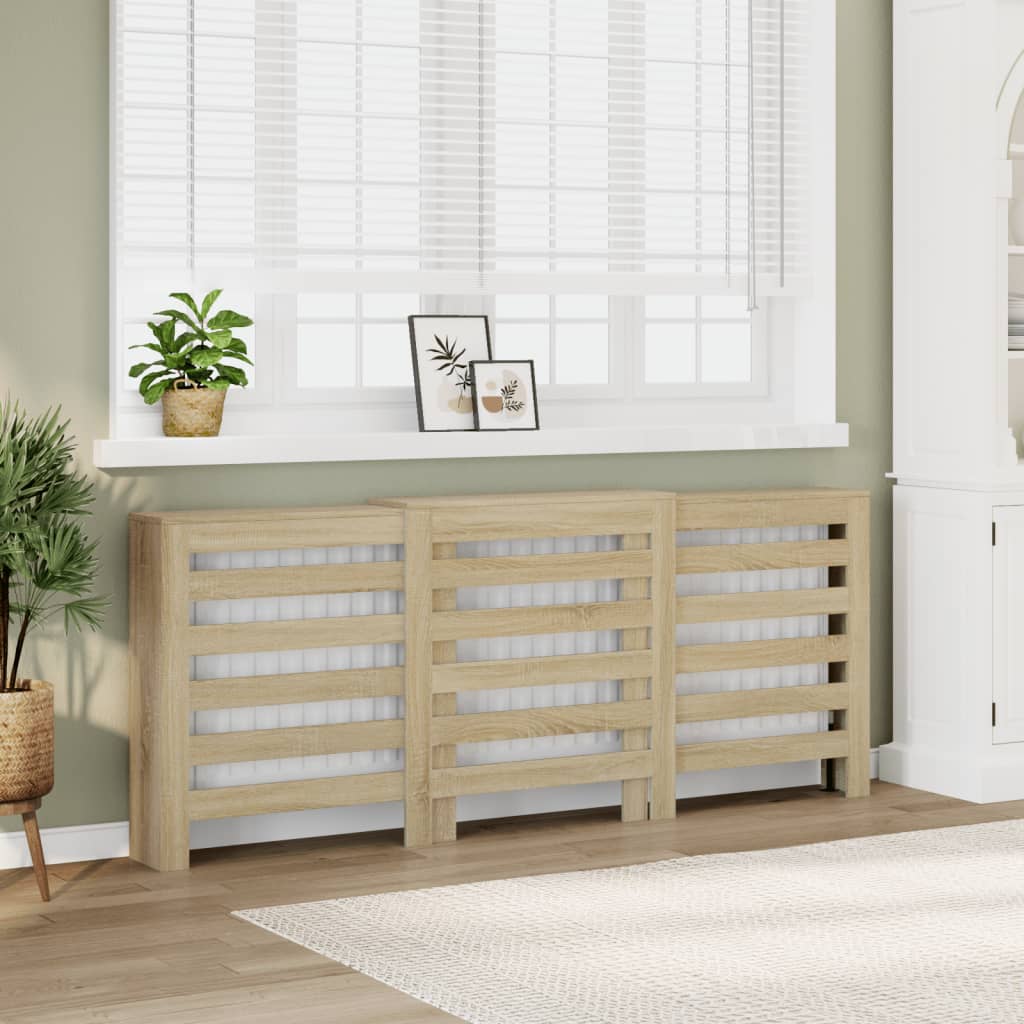 Radiator Cover Sonoma Oak 205x21,5x83,5 cm Engineered Wood