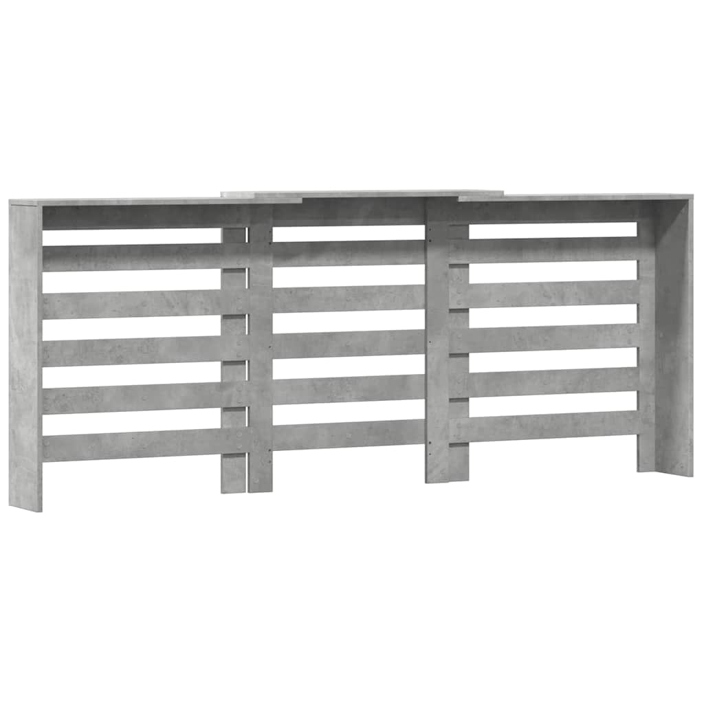 Radiator Cover Concrete Grey 205x21,5x83,5 cm Engineered Wood