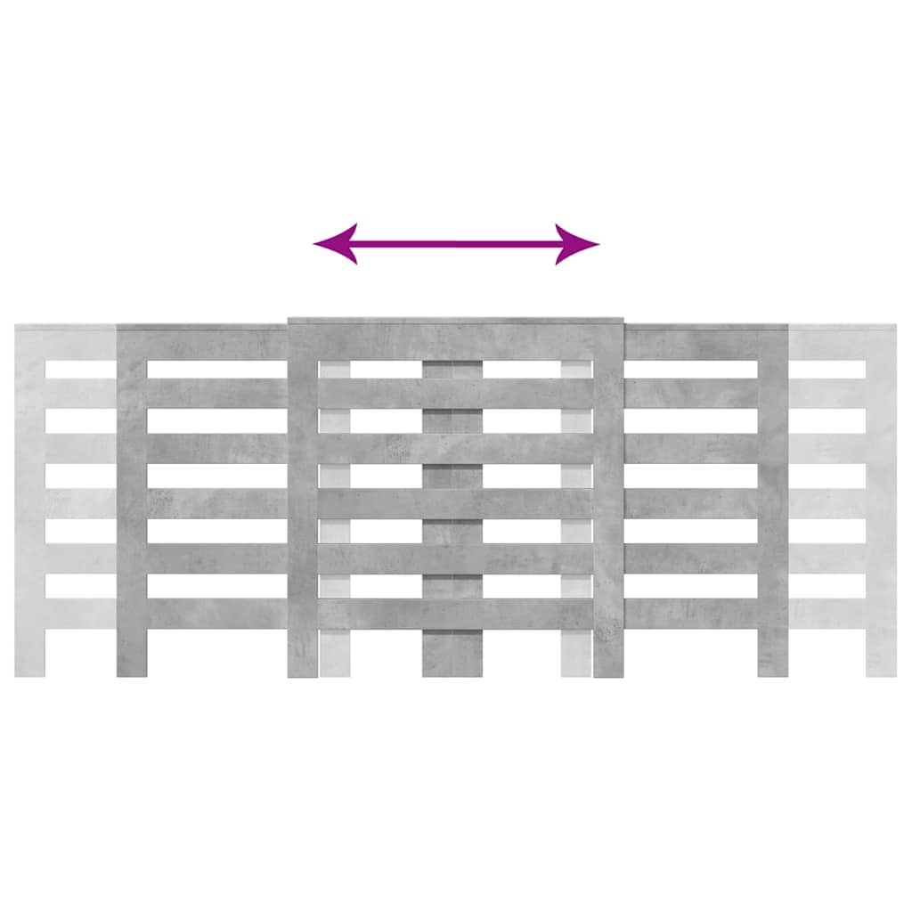 Radiator Cover Concrete Grey 205x21,5x83,5 cm Engineered Wood