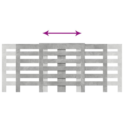 Radiator Cover Concrete Grey 205x21,5x83,5 cm Engineered Wood