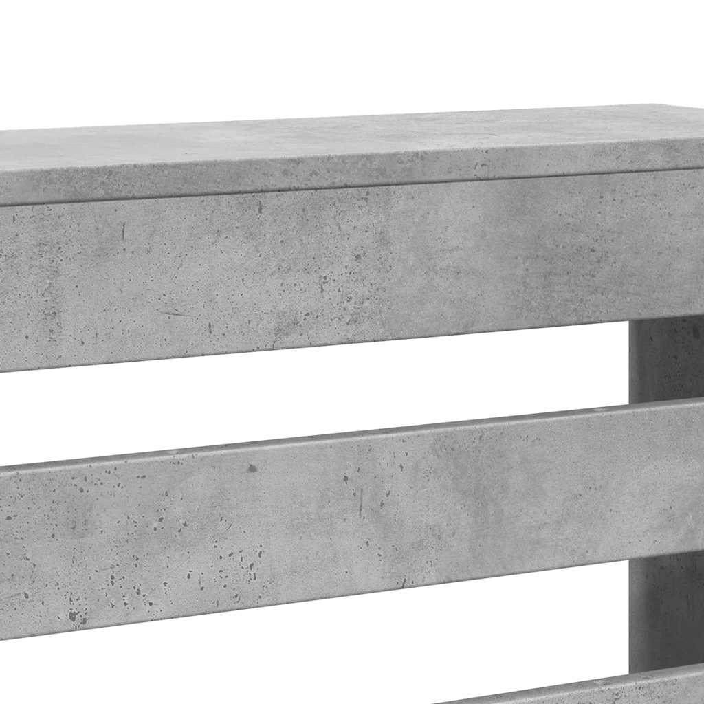 Radiator Cover Concrete Grey 205x21,5x83,5 cm Engineered Wood