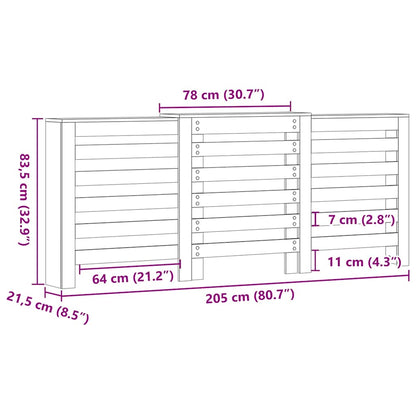 Radiator Cover Concrete Grey 205x21,5x83,5 cm Engineered Wood
