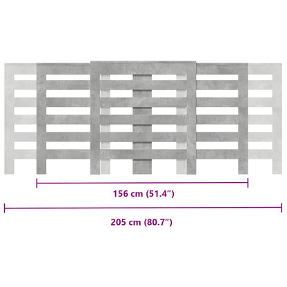 Radiator Cover Concrete Grey 205x21,5x83,5 cm Engineered Wood