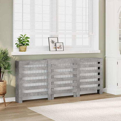 Radiator Cover Concrete Grey 205x21,5x83,5 cm Engineered Wood