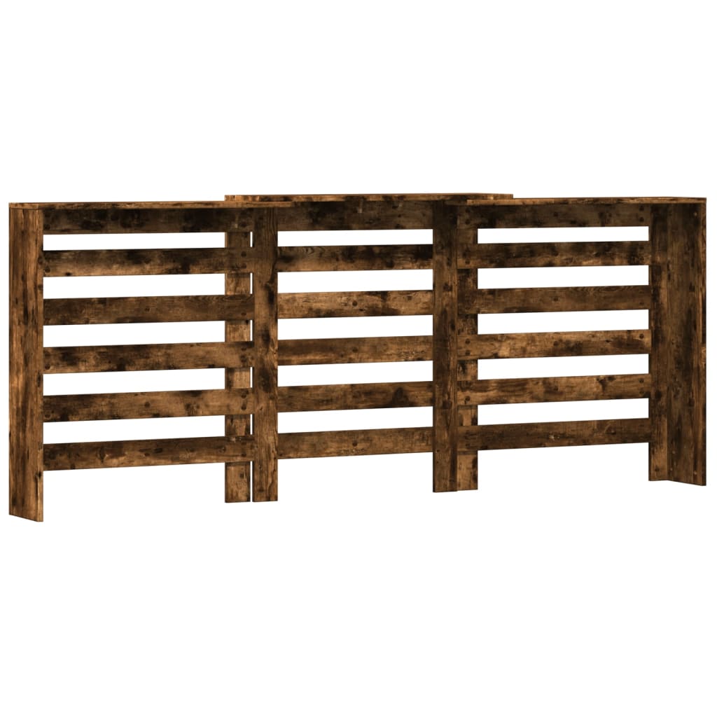 Radiator Cover Smoked Oak 205x21,5x83,5 cm Engineered Wood
