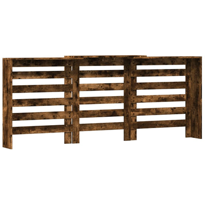 Radiator Cover Smoked Oak 205x21,5x83,5 cm Engineered Wood