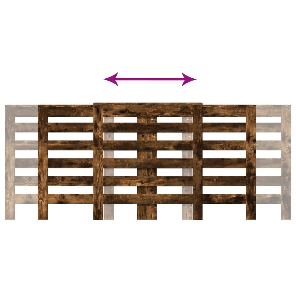 Radiator Cover Smoked Oak 205x21,5x83,5 cm Engineered Wood