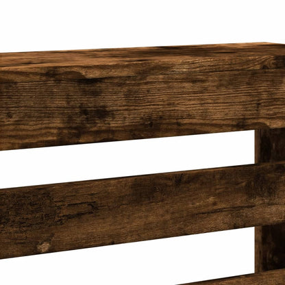 Radiator Cover Smoked Oak 205x21,5x83,5 cm Engineered Wood