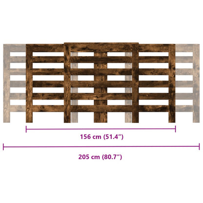 Radiator Cover Smoked Oak 205x21,5x83,5 cm Engineered Wood