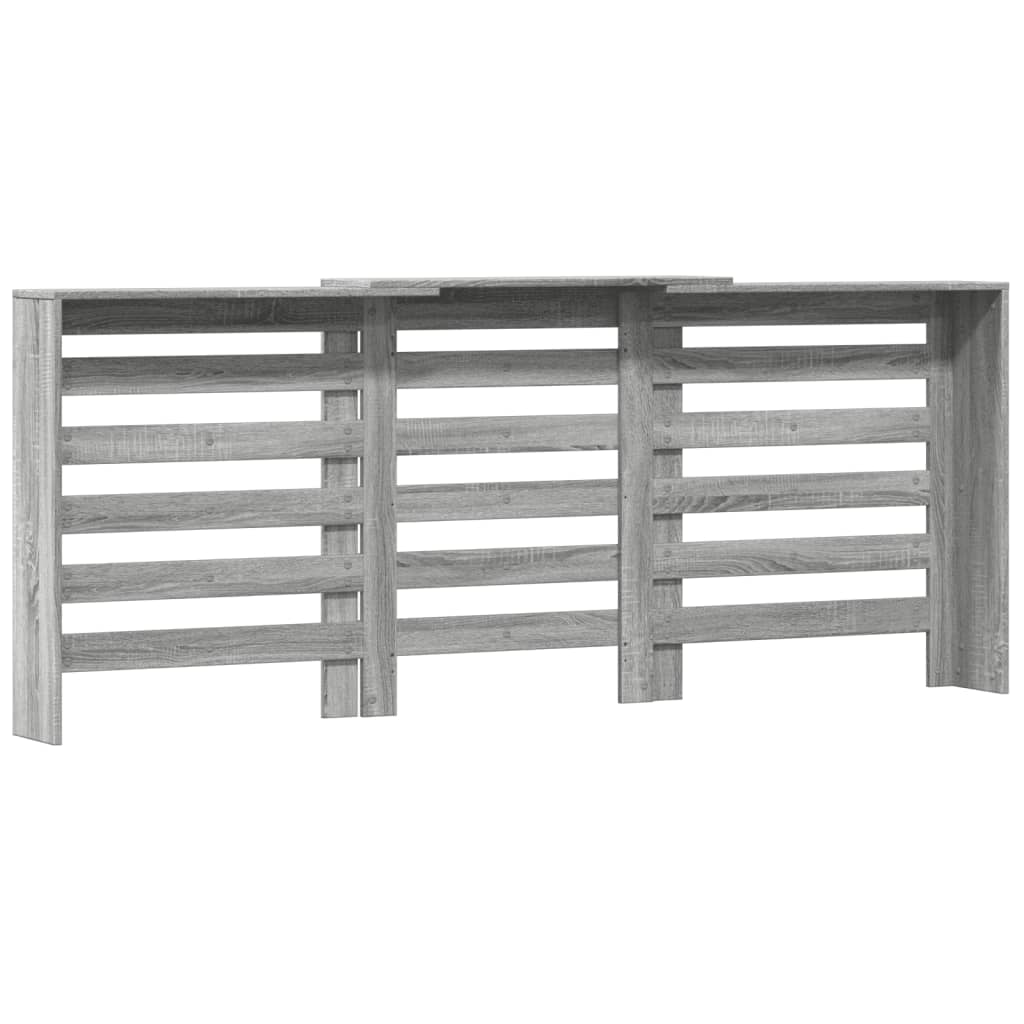 Radiator Cover Grey Sonoma 205x21,5x83,5 cm Engineered Wood