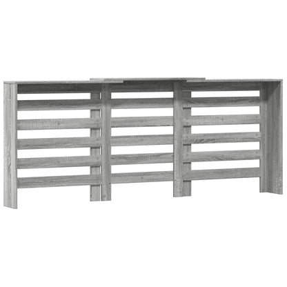 Radiator Cover Grey Sonoma 205x21,5x83,5 cm Engineered Wood