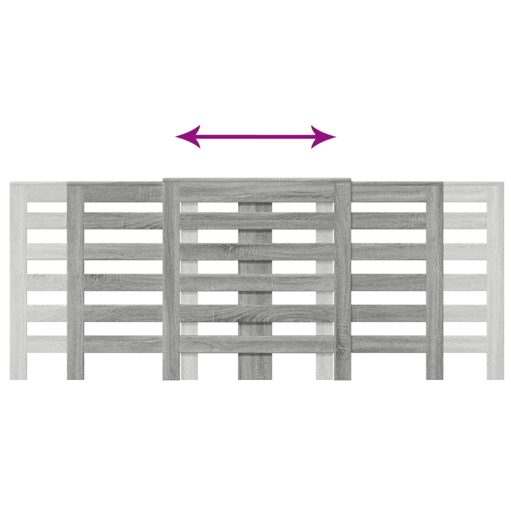 Radiator Cover Grey Sonoma 205x21,5x83,5 cm Engineered Wood