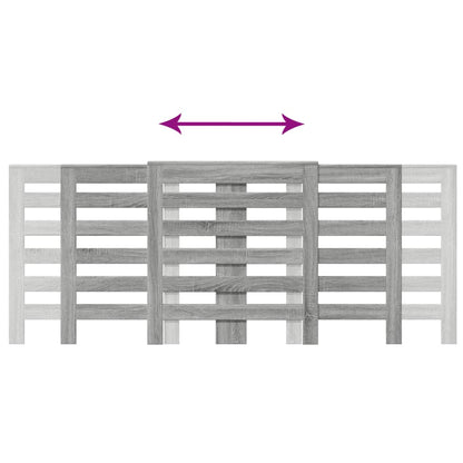 Radiator Cover Grey Sonoma 205x21,5x83,5 cm Engineered Wood