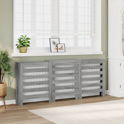 Radiator Cover Grey Sonoma 205x21,5x83,5 cm Engineered Wood
