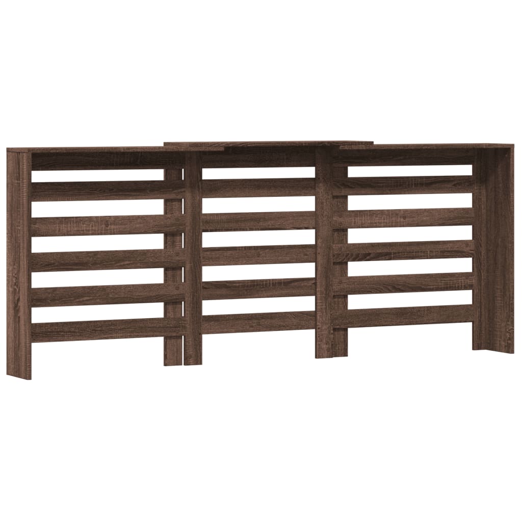 Radiator Cover Brown Oak 205x21,5x83,5 cm Engineered Wood