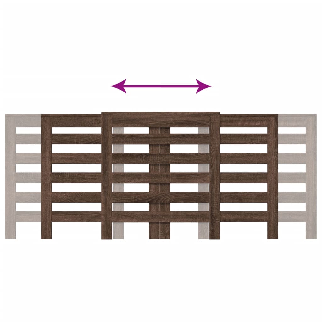 Radiator Cover Brown Oak 205x21,5x83,5 cm Engineered Wood