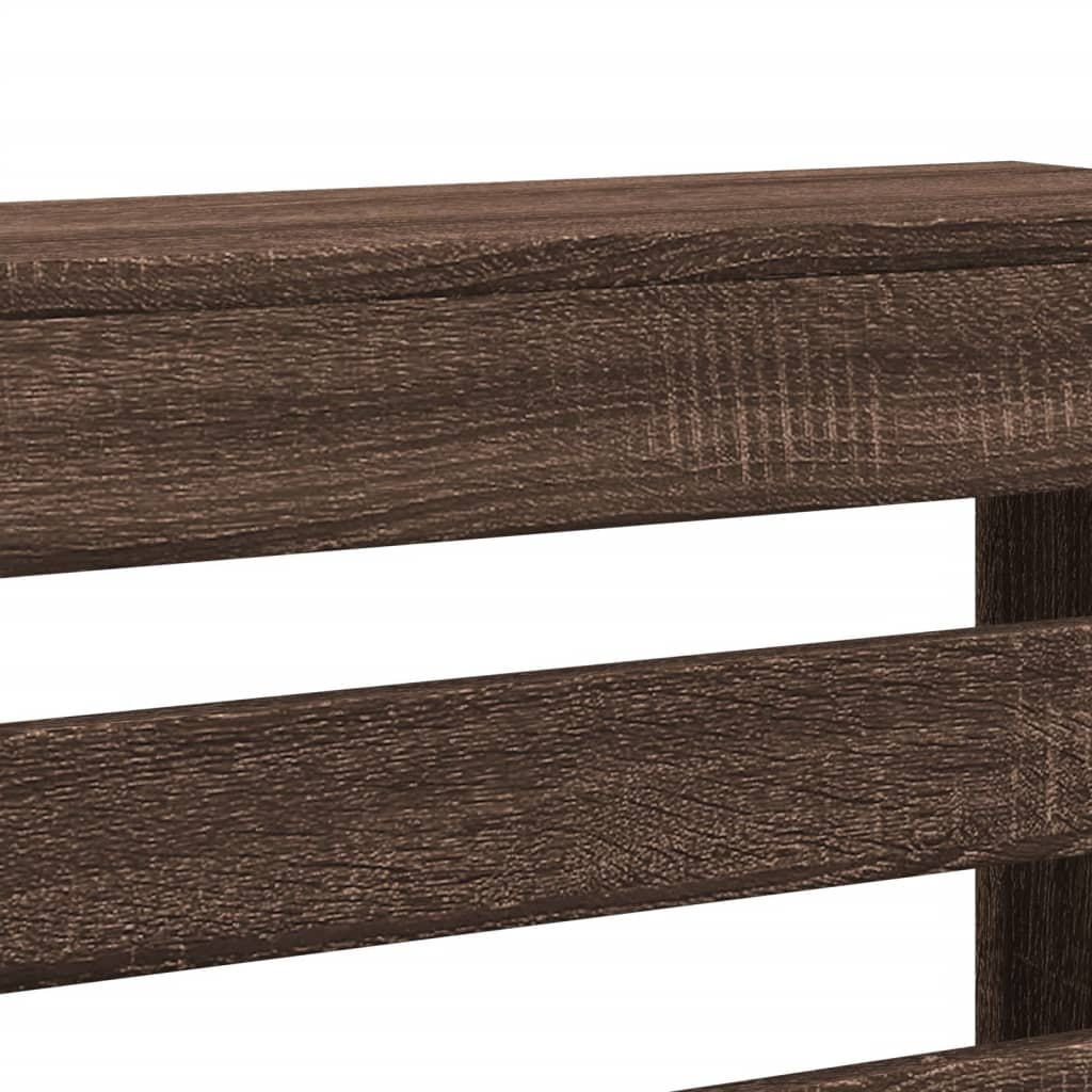 Radiator Cover Brown Oak 205x21,5x83,5 cm Engineered Wood