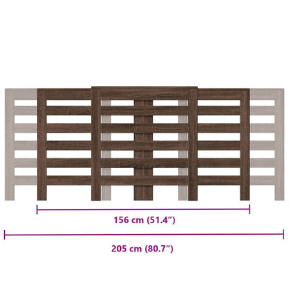 Radiator Cover Brown Oak 205x21,5x83,5 cm Engineered Wood