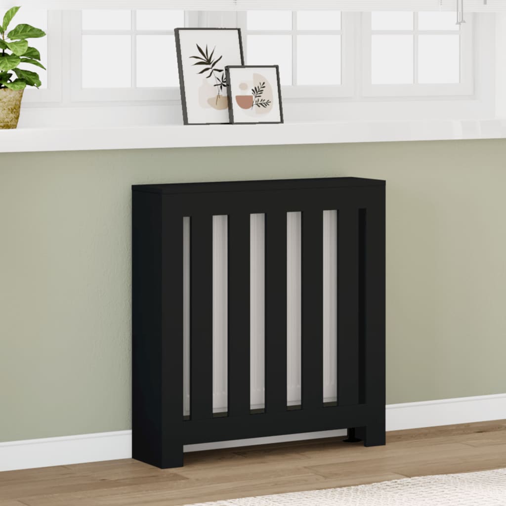 Radiator Cover Black 78x20x82 cm Engineered Wood