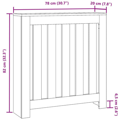 Radiator Cover Smoked Oak 78x20x82 cm Engineered Wood