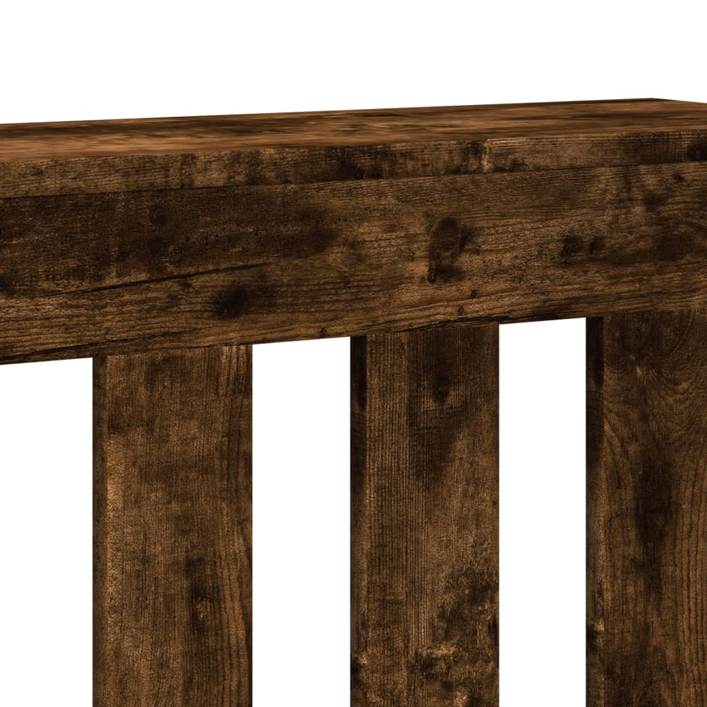 Radiator Cover Smoked Oak 175x20x82 cm Engineered Wood