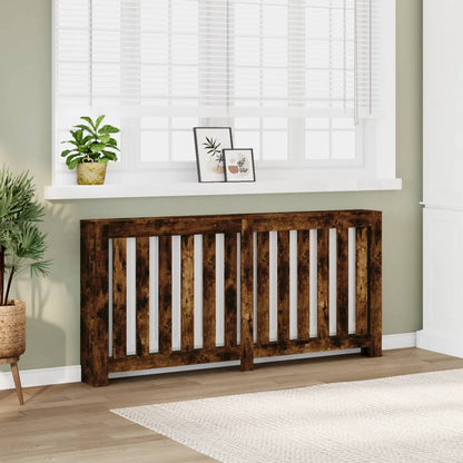 Radiator Cover Smoked Oak 175x20x82 cm Engineered Wood