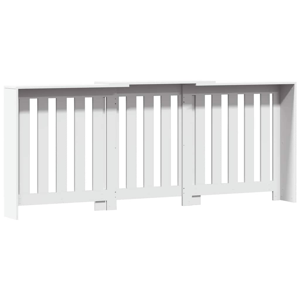 Radiator Cover White 205x21,5x83,5 cm Engineered Wood