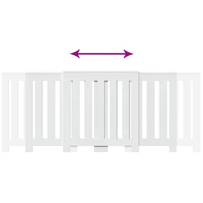 Radiator Cover White 205x21,5x83,5 cm Engineered Wood