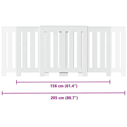 Radiator Cover White 205x21,5x83,5 cm Engineered Wood