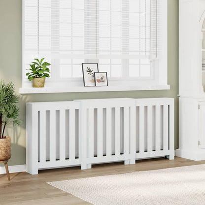 Radiator Cover White 205x21,5x83,5 cm Engineered Wood