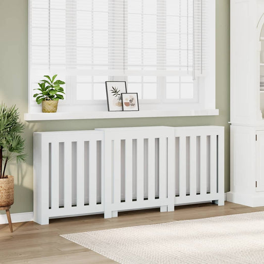 Radiator Cover White 205 x 21.5 x 83.5 cm Engineered Wood