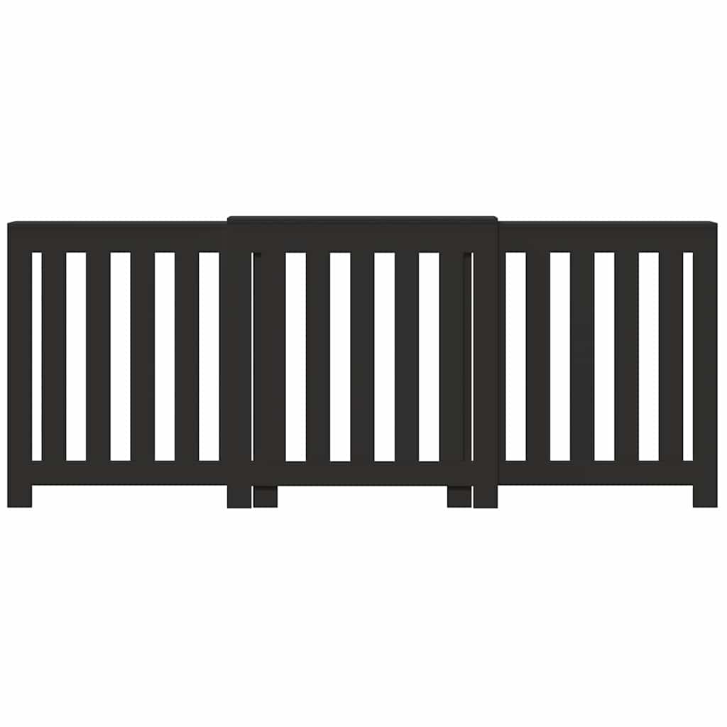 Radiator Cover Black 205x21,5x83,5 cm Engineered Wood