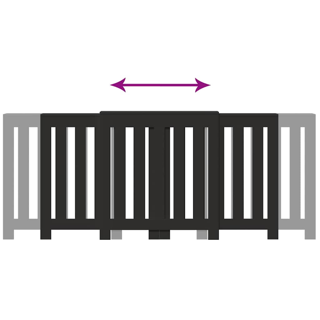 Radiator Cover Black 205x21,5x83,5 cm Engineered Wood