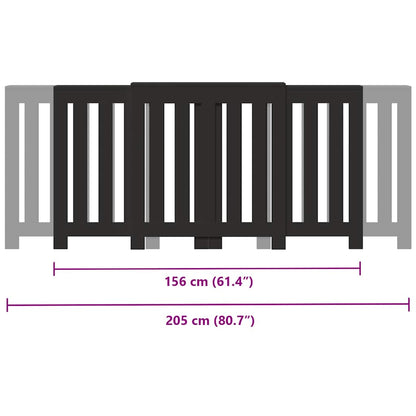 Radiator Cover Black 205x21,5x83,5 cm Engineered Wood