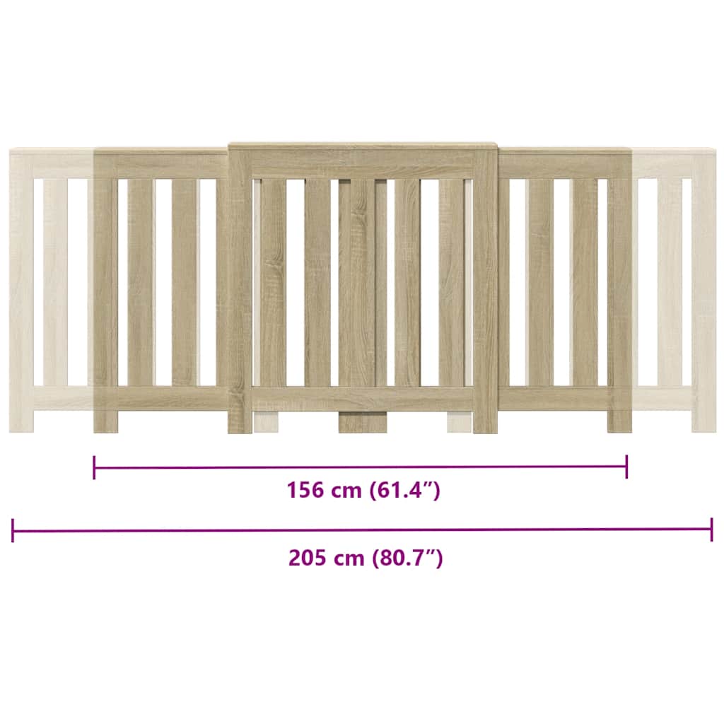 Radiator Cover Sonoma Oak 205x21,5x83,5 cm Engineered Wood