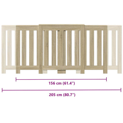 Radiator Cover Sonoma Oak 205x21,5x83,5 cm Engineered Wood