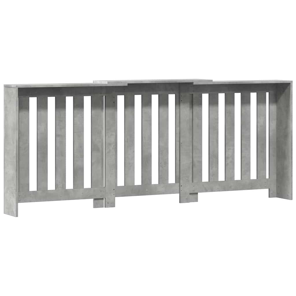 Radiator Cover Concrete Grey 205x21,5x83,5 cm Engineered Wood