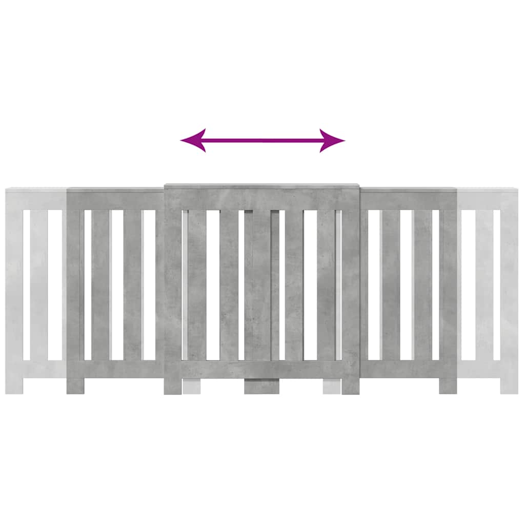 Radiator Cover Concrete Grey 205x21,5x83,5 cm Engineered Wood