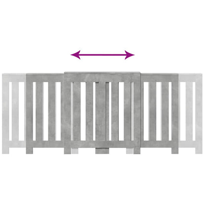 Radiator Cover Concrete Grey 205x21,5x83,5 cm Engineered Wood