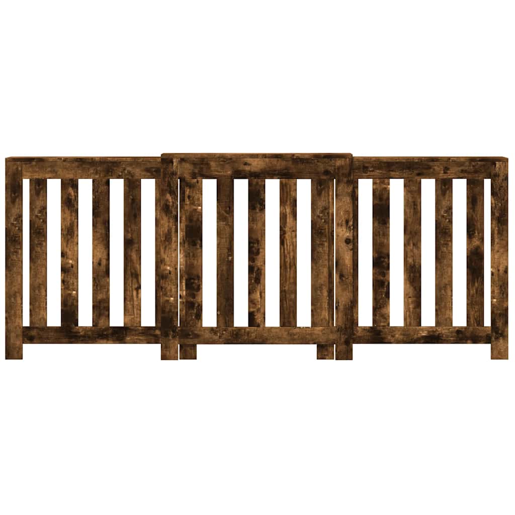 Radiator Cover Smoked Oak 205x21,5x83,5 cm Engineered Wood