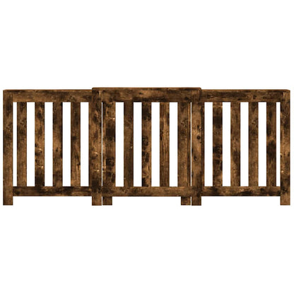 Radiator Cover Smoked Oak 205x21,5x83,5 cm Engineered Wood