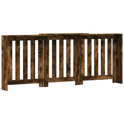 Radiator Cover Smoked Oak 205x21,5x83,5 cm Engineered Wood
