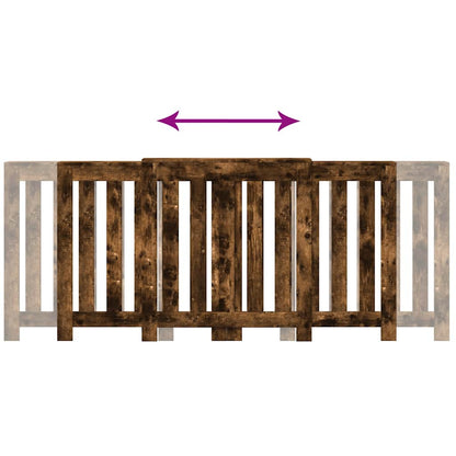 Radiator Cover Smoked Oak 205x21,5x83,5 cm Engineered Wood
