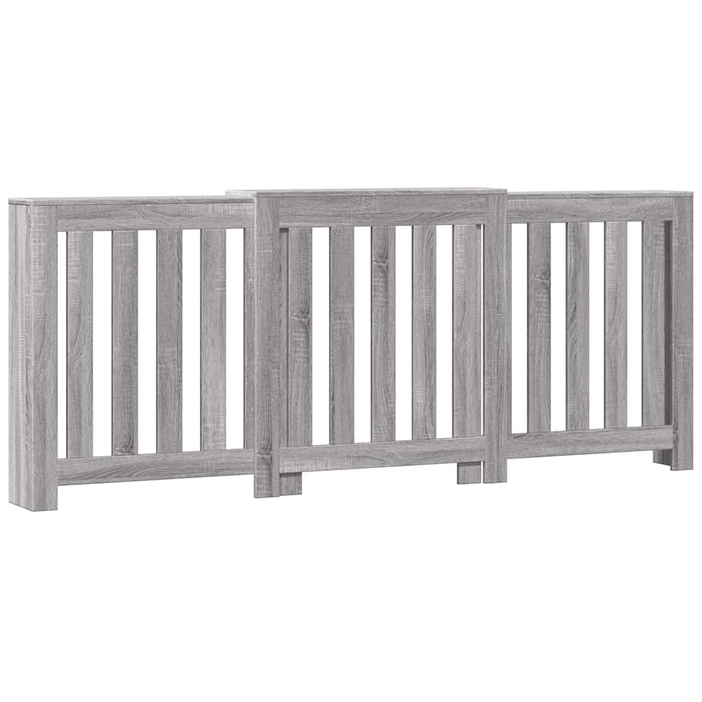 Radiator Cover Grey Sonoma 205x21,5x83,5 cm Engineered Wood