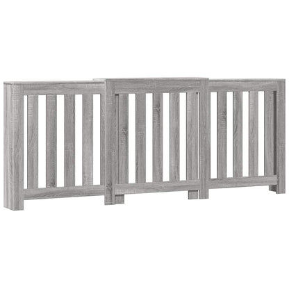 Radiator Cover Grey Sonoma 205x21,5x83,5 cm Engineered Wood