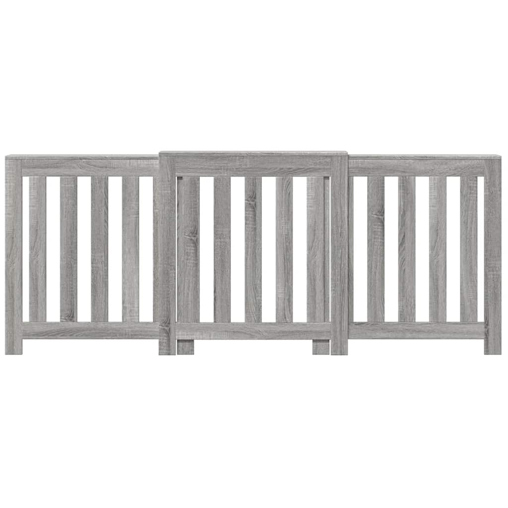 Radiator Cover Grey Sonoma 205x21,5x83,5 cm Engineered Wood