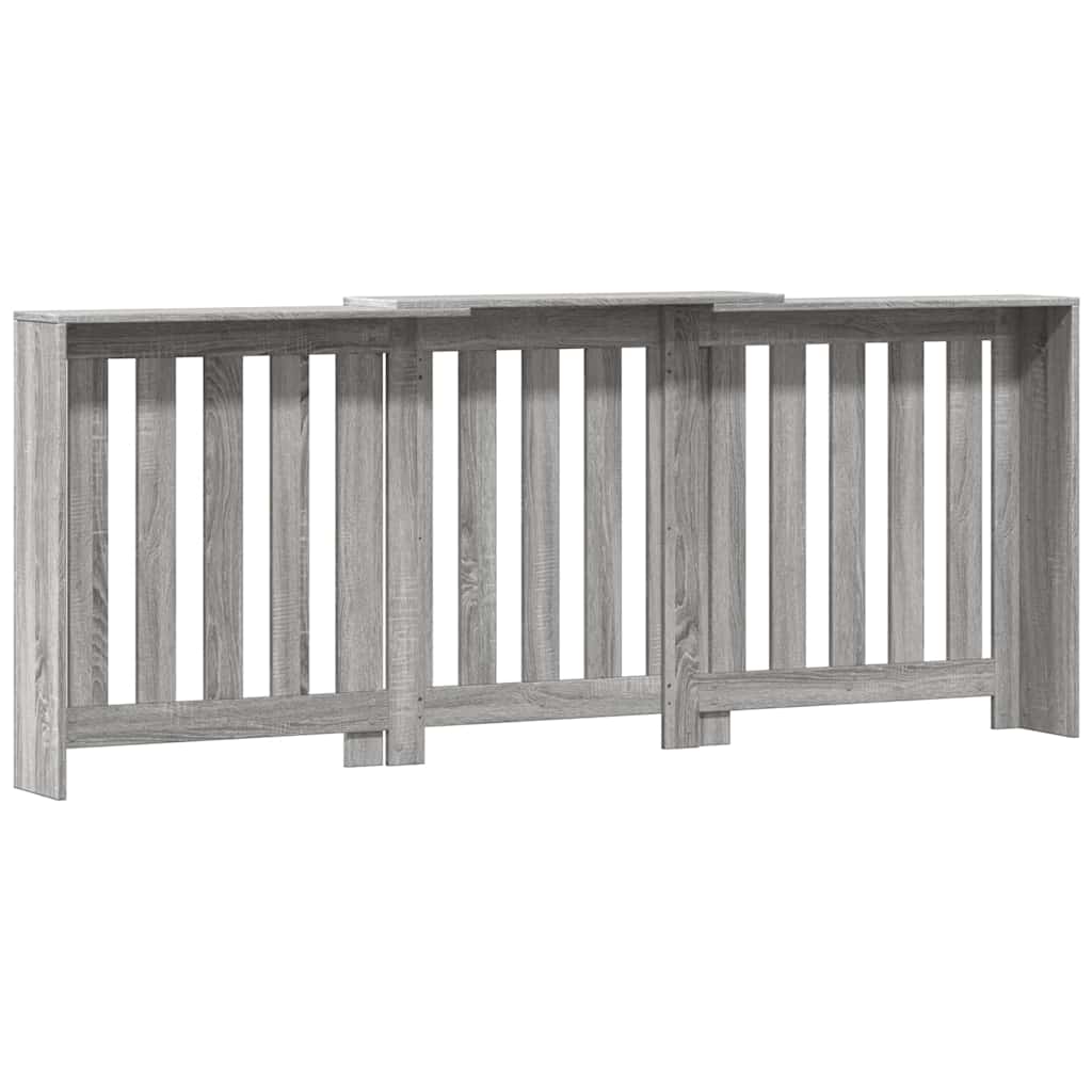 Radiator Cover Grey Sonoma 205x21,5x83,5 cm Engineered Wood